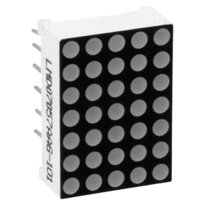 Display LED matriz 8x8 branco e preto com pinos de conexão laterais