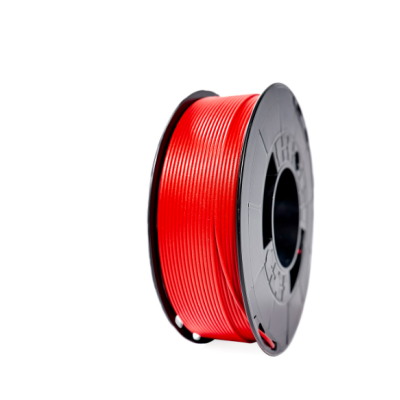 Bobina preta com filamento vermelho para impressora 3D
