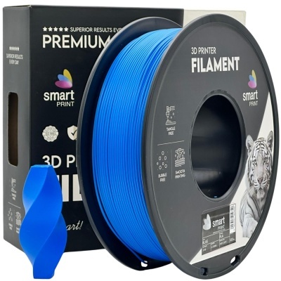 Rolo de filamento azul para impressora 3D e embalagem Smart Print com tigre