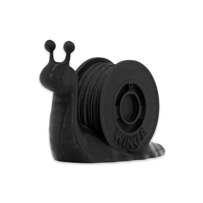 Suporte de fita adesiva preto em forma de caracol com palavra WINKLE