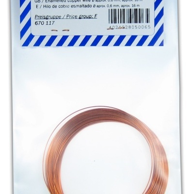 Pacote de fio de cobre esmaltado KEMO KL006 com etiqueta azul e branca