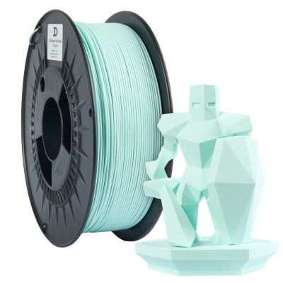 Rolo de filamento PLA azul claro com figura 3D de guerreiro azul claro