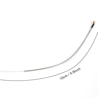 Antena fina de 15cm com cabo cinza e conector dourado