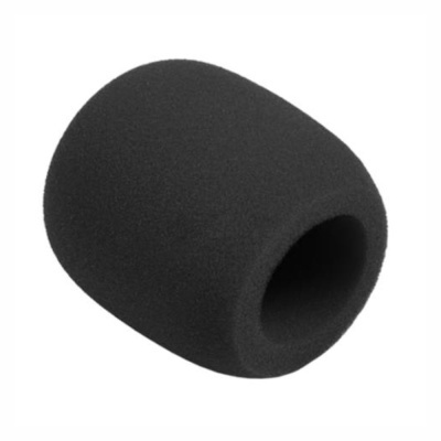 Espuma preta para microfone em fundo branco