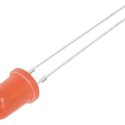 LED laranja com fios metálicos longos e base de plástico