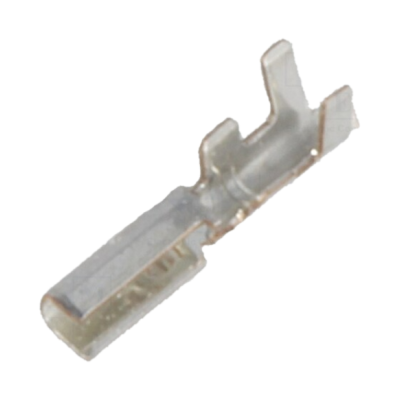 Conector metálico prateado alongado com dobras