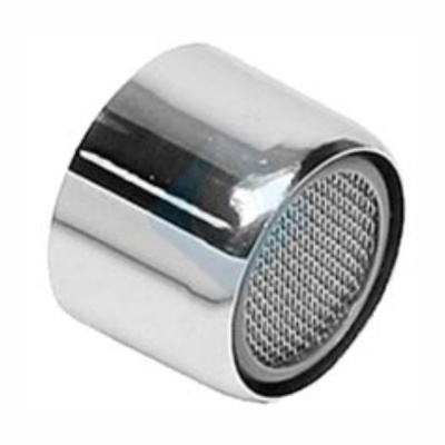 Filtro metálico cilíndrico com rede circular e anel preto