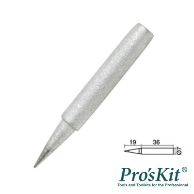 Ponta de ferro de soldar metálica cinzenta texto Pro'sKit