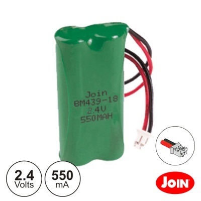 Bateria recarregável verde com conector e fios