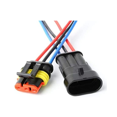 conectores elétricos com fios coloridos sobre fundo branco