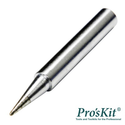 Ponta de ferro de soldar metálica prateada com logótipo Pro'sKit