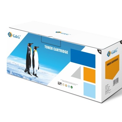 Embalagem de toner G&G com imagem de pinguins e texto TONER CARTRIDGE