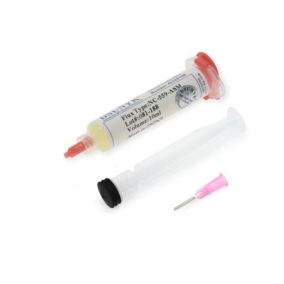 Kit de seringa com seringa, líquido amarelo e agulha rosa