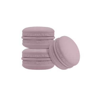 Macarons cor-de-rosa empilhados com textura suave