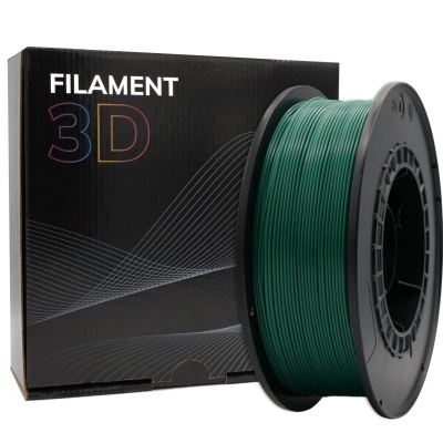 Carretel de filamento 3D verde escuro com caixa preta
