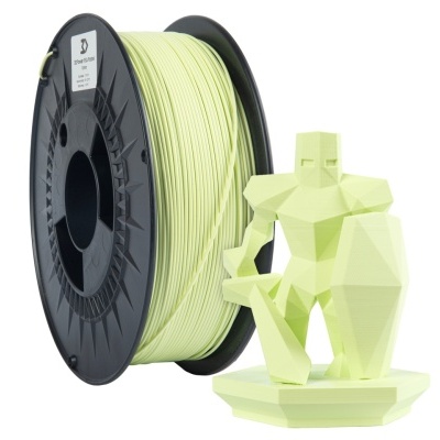 Rolo de filamento PLA creme para impressão 3D com figura geométrica impressa na mesma cor