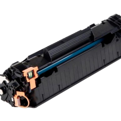 Cartucho de toner preto para impressora com componentes laranja e azul