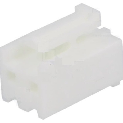 Conector elétrico branco de plástico com cavidades para pinos