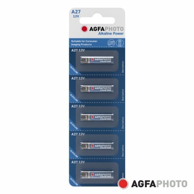 Pack de pilhas alcalinas AGFAPHOTO A27 12V em embalagem azul e branca