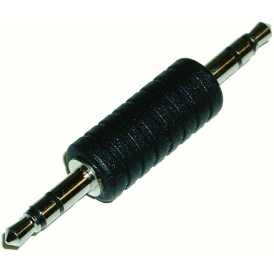 Adaptador áudio preto com conectores metalizados 3,5 mm