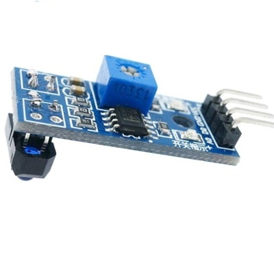 Sensor módulo eletrônico azul com componentes e conector