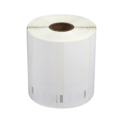 Rolo de etiquetas adesivas brancas com furo central