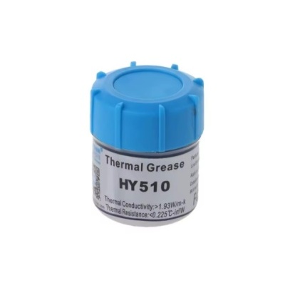 Frasco pequeno com tampa azul de pasta térmica HY510