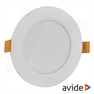 Luz de painel LED redonda branca com presilhas amarelas