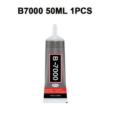 Tubo de cola B-7000 50ML com etiqueta preta e vermelha