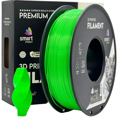 Rolo de filamento verde para impressora 3D smart PRINT com embalagem preta e branca