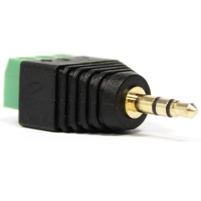 Adaptador de áudio jack 3,5 mm com ficha de terminais verde