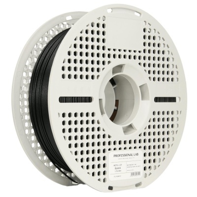 Carretel de filamento preto para impressora 3D com etiqueta PROFESSIONAL LAB