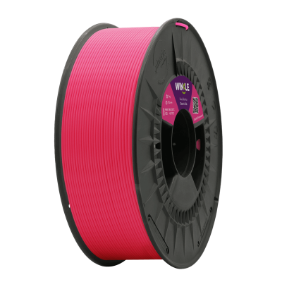 Filamento cor rosa quente para impressora 3D na bobina preta