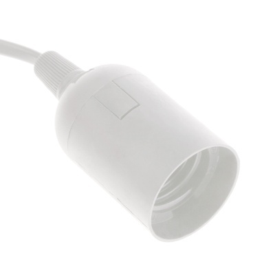 Tomada elétrica branca cilíndrica com cabo