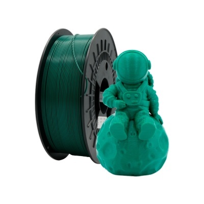 Bobina de filamento PETG verde com figura de astronauta sentado em bola