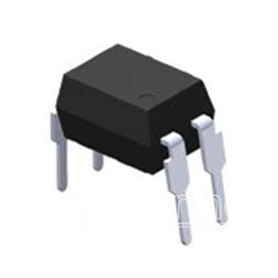 Componente electrónico preto com quatro pinos metálicos