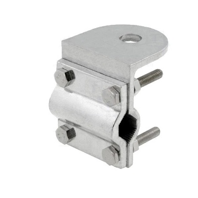 Abraçadeira metálica prateada com parafusos