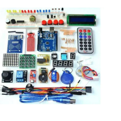 Conjunto de componentes eletrónicos variados para Arduino