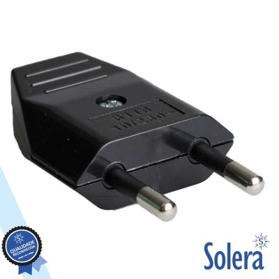 Adaptador de plugue elétrico preto com dois pinos