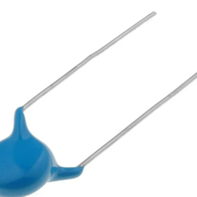 Suporte de metal com base azul em forma de colher e dois fios metálicos longos