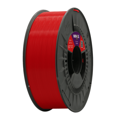 Bobina de filamento plástico vermelho para impressão 3D