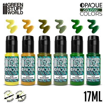Tinta opaca Green Stuff World em 6 cores variadas, frascos de 17ml