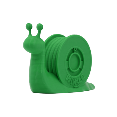 Figura caracol verde em plástico com texto WINKLE na lateral