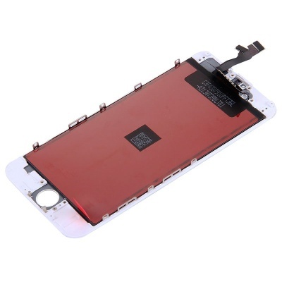 Ecrã de substituição para smartphone com estrutura branca e parte traseira vermelha