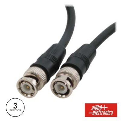 Cabo de vídeo com conectores BNC e símbolo de 3 metros