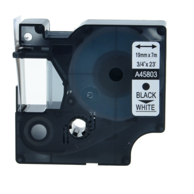 Fita de etiquetas preta e branca para impressora com rótulo