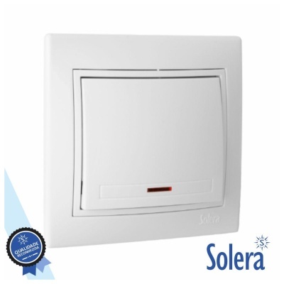 Interruptor de luz branco quadrado da Solera