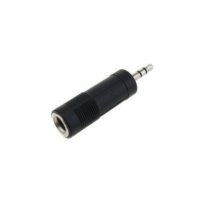 Adaptador áudio preto com conetor jack 3,5 mm