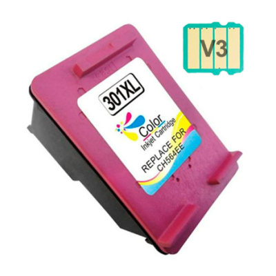 Cartucho de tinta cor-de-rosa com etiqueta 30YXL e chip com código V3