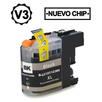 Cartucho de tinta preta para impressora B-LC127/123BK XL com novo chip